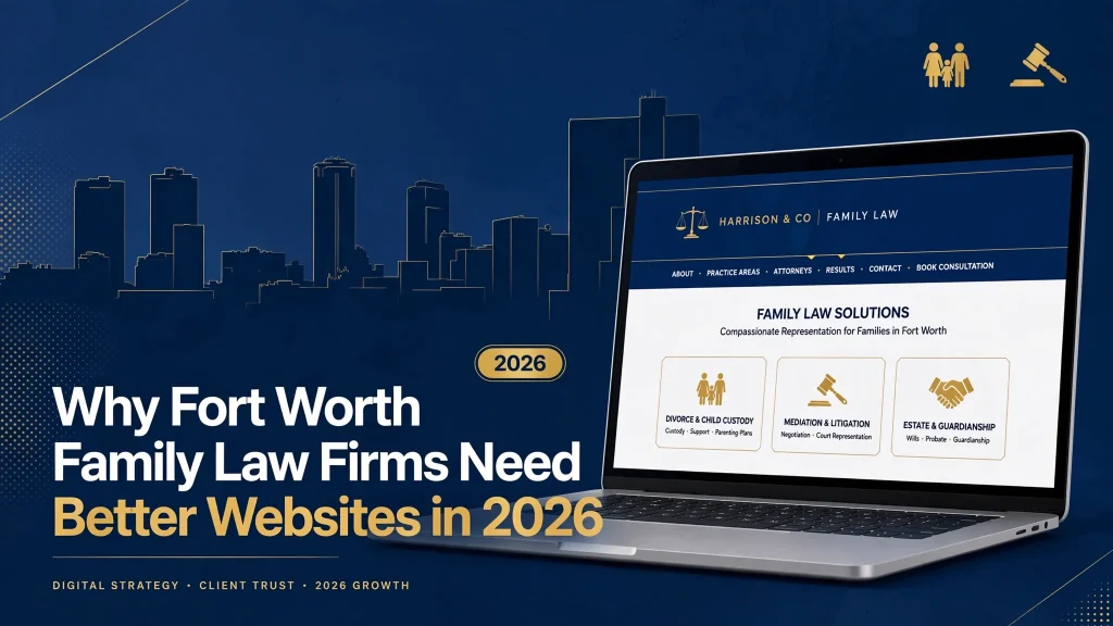 Fort Worth family law firm website homepage design example